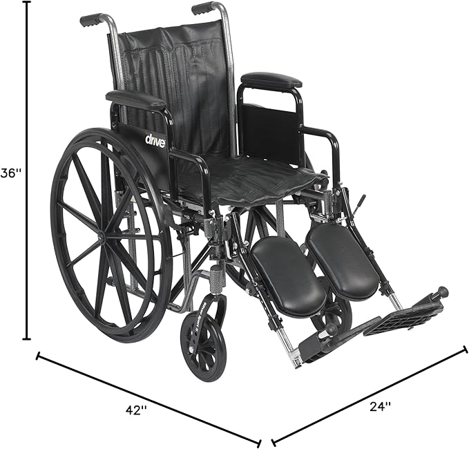 Drive Silver Sport 2 Wheelchair - Detachable Desk Arms, Elevating Leg Rests