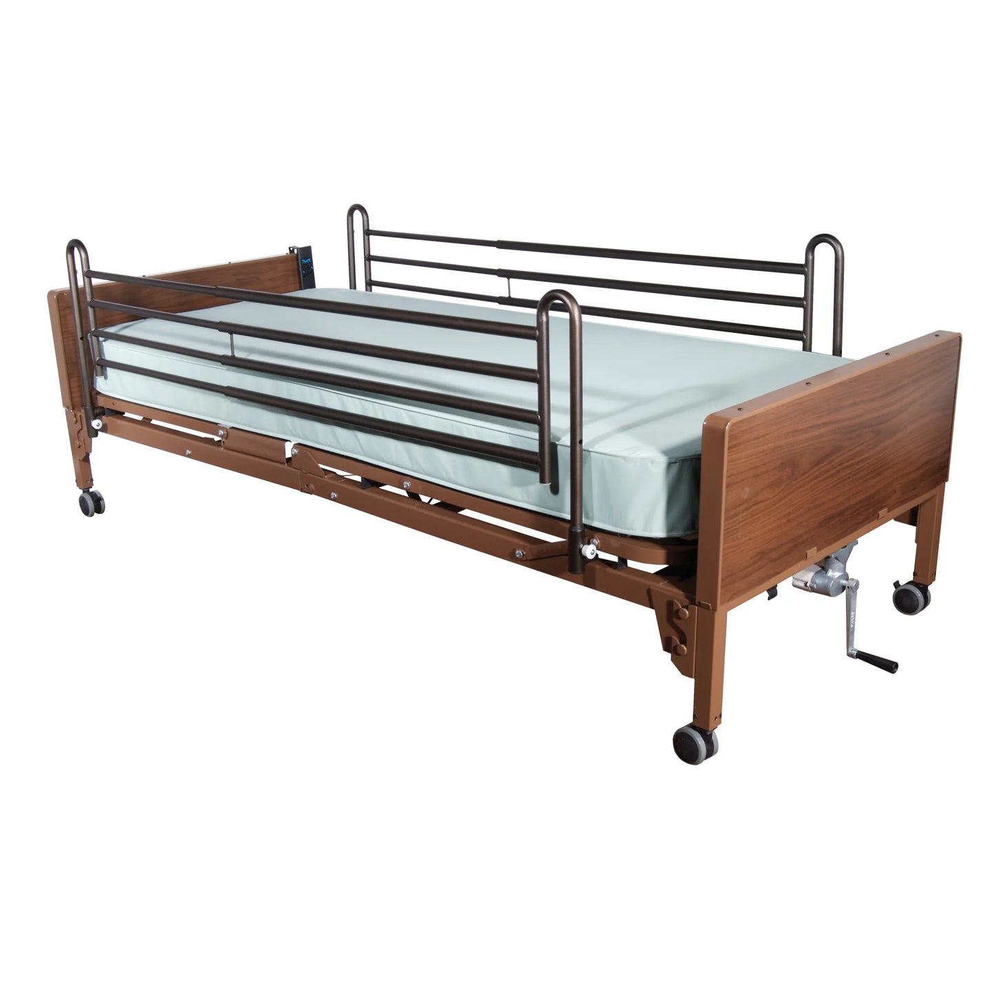 Drive Delta Ultra-Light 1000 Bed w/ Full Rails & Innerspring Mattress, Semi-Electric, Single Motor, 450 lbs.
