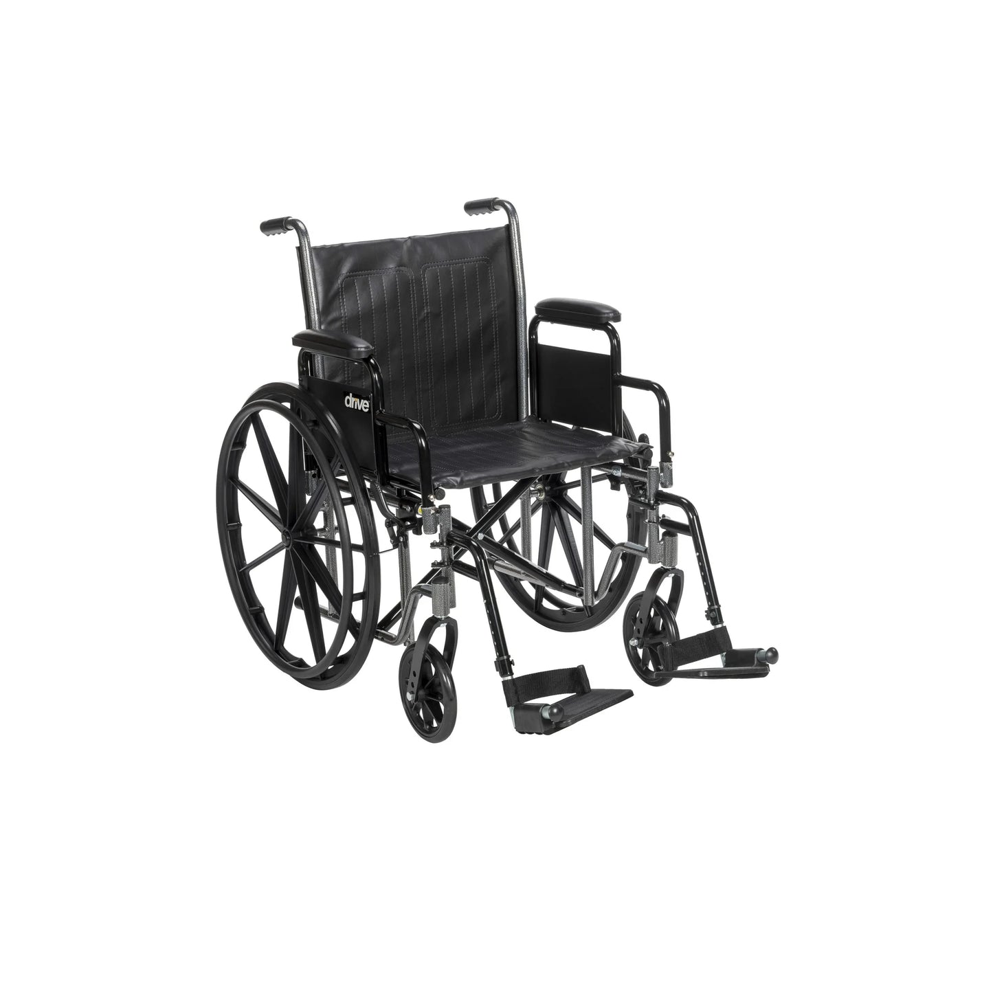Drive Silver Sport 2 Wheelchair, Detachable Desk Arms, Swing-Away Footrests