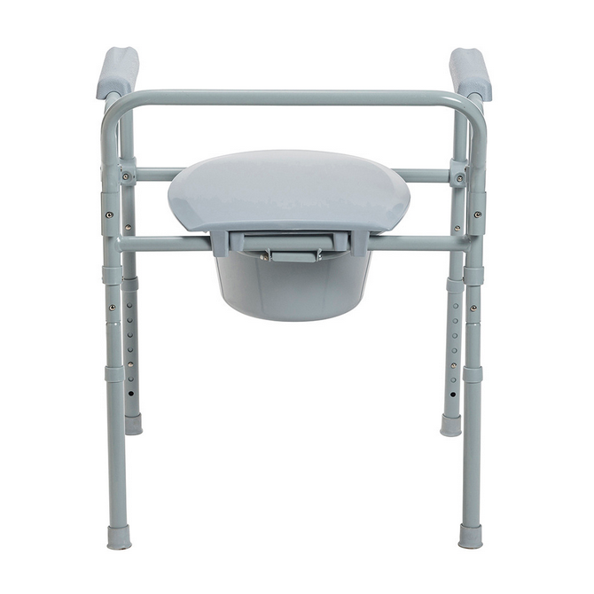 Drive Folding Steel Commode, Standard, Deep Seat, 350 lbs.