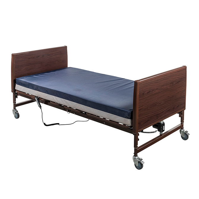Drive Lightweight Bariatric Homecare Bed w/ Mattress & Half Rails, 2 Motors, 42" 600 lbs