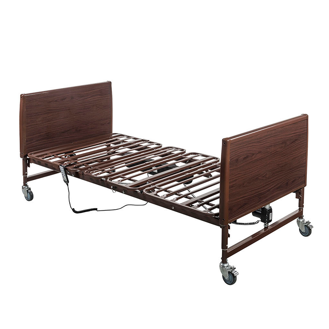 Drive Lightweight Bariatric Homecare Bed w/ Mattress & Half Rails, 2 Motors, 42" 600 lbs