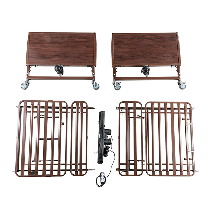 Drive Lightweight Bariatric Homecare Bed w/ Mattress & Half Rails, 2 Motors, 42" 600 lbs