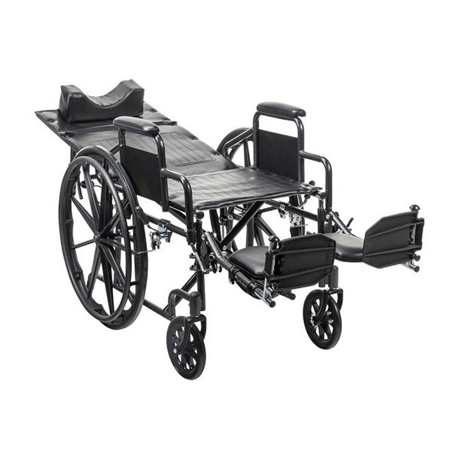 Drive Silver Sport Recliner, 18" (W) X 16" (D), Vinyl, Swing-Away Elevating Leg Rests, 300 lbs.