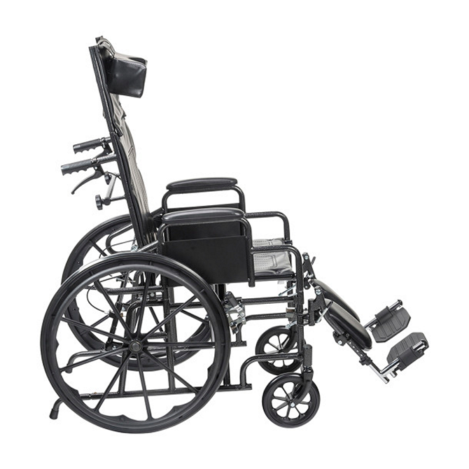 Drive Silver Sport Recliner, 18" (W) X 16" (D), Vinyl, Swing-Away Elevating Leg Rests, 300 lbs.