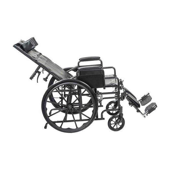 Drive Silver Sport Recliner, 18" (W) X 16" (D), Vinyl, Swing-Away Elevating Leg Rests, 300 lbs.
