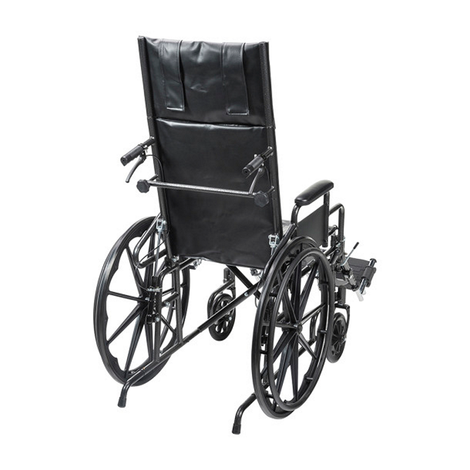 Drive Silver Sport Recliner, 18" (W) X 16" (D), Vinyl, Swing-Away Elevating Leg Rests, 300 lbs.