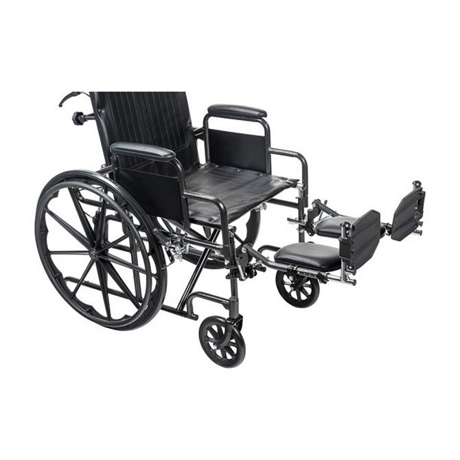 Drive Silver Sport Recliner, 18" (W) X 16" (D), Vinyl, Swing-Away Elevating Leg Rests, 300 lbs.