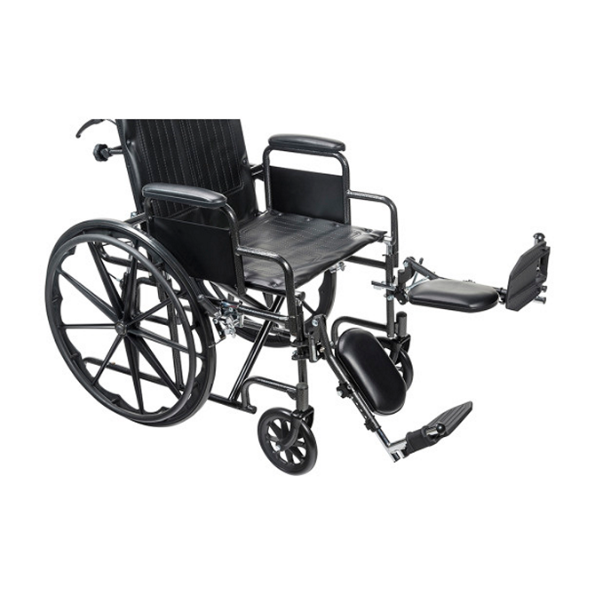 Drive Silver Sport Recliner, 18" (W) X 16" (D), Vinyl, Swing-Away Elevating Leg Rests, 300 lbs.