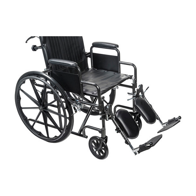 Drive Silver Sport Recliner, 18" (W) X 16" (D), Vinyl, Swing-Away Elevating Leg Rests, 300 lbs.