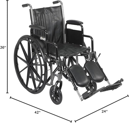 Drive Silver Sport 2 Wheelchair - Detachable Desk Arms, Elevating Leg Rests