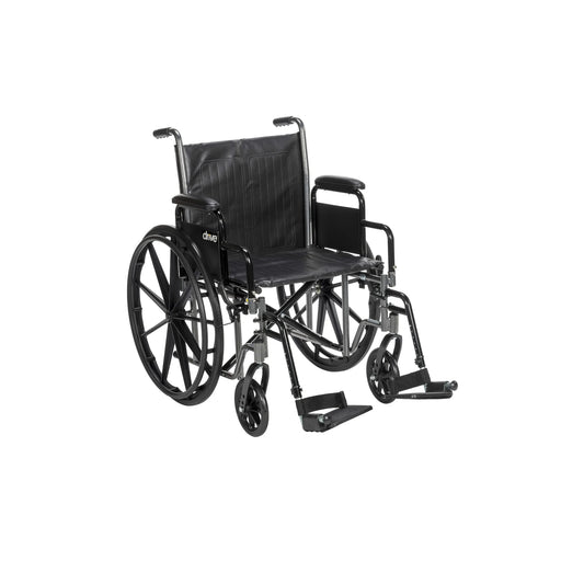 Drive Silver Sport 2 Wheelchair, Detachable Desk Arms, Swing-Away Footrests
