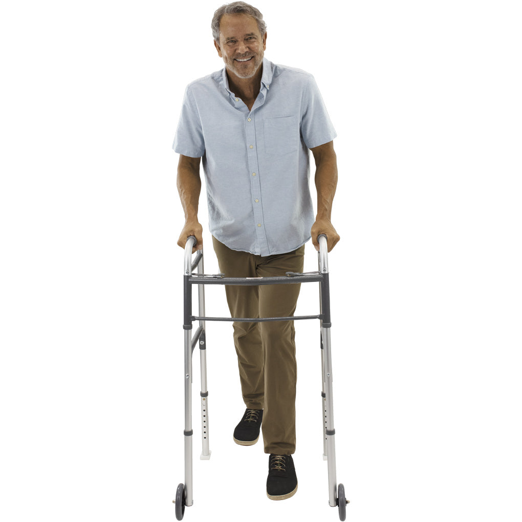 Lightweight Aluminum Walker with Wheels