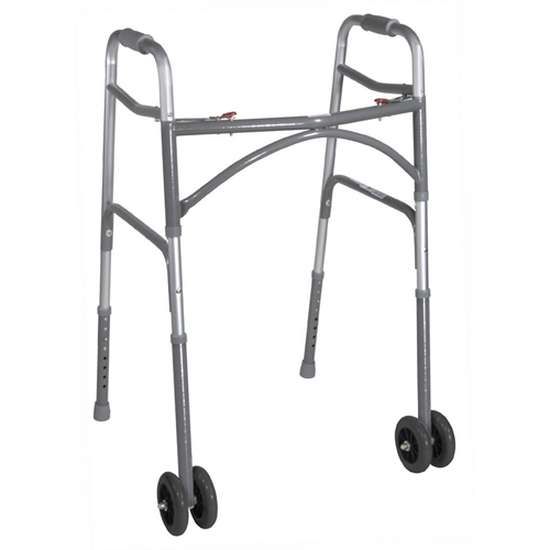 Drive Bariatric Aluminum Folding Walker, Two Button