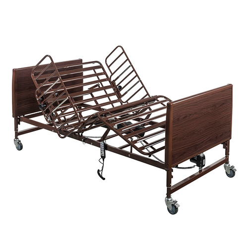 Drive Lightweight Bariatric Homecare Bed w/ Mattress & Half Rails, 2 Motors, 42" 600 lbs