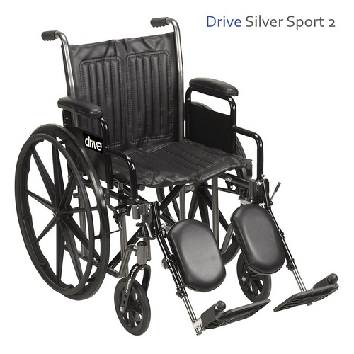 Drive Silver Sport 2 Wheelchair - Detachable Desk Arms, Elevating Leg Rests