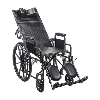 Drive Silver Sport Recliner, 18" (W) X 16" (D), Vinyl, Swing-Away Elevating Leg Rests, 300 lbs.
