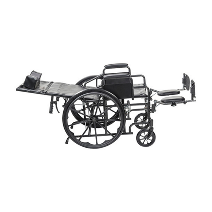 Drive Silver Sport Recliner, 18" (W) X 16" (D), Vinyl, Swing-Away Elevating Leg Rests, 300 lbs.