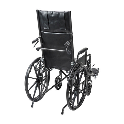 Drive Silver Sport Recliner, 18" (W) X 16" (D), Vinyl, Swing-Away Elevating Leg Rests, 300 lbs.