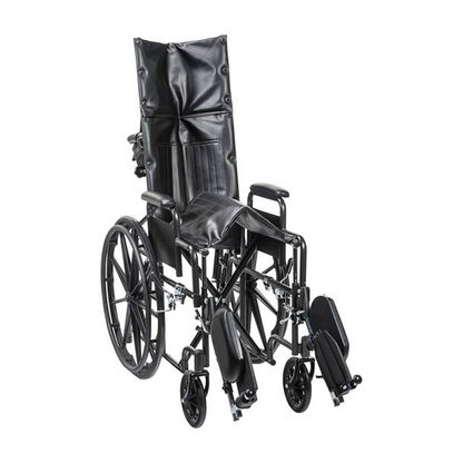 Drive Silver Sport Recliner, 18" (W) X 16" (D), Vinyl, Swing-Away Elevating Leg Rests, 300 lbs.