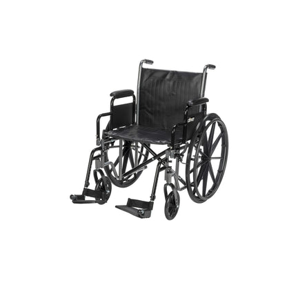 Drive Silver Sport 2 Wheelchair, Detachable Desk Arms, Swing-Away Footrests